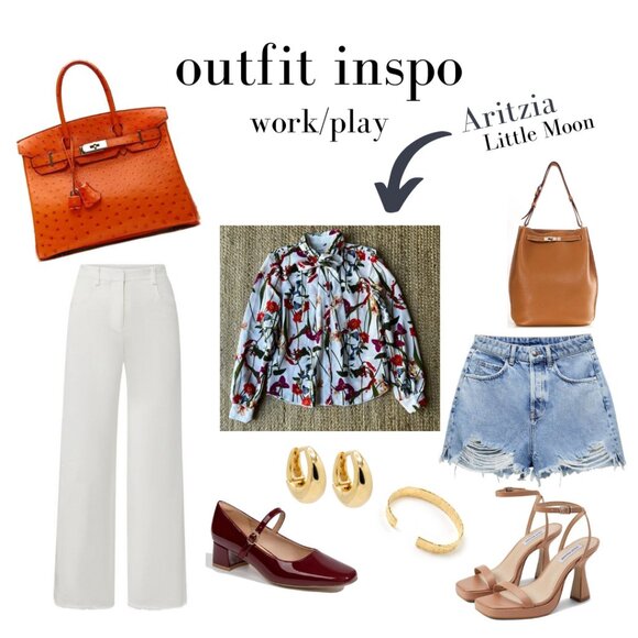 Aritzia Floral Little Moon Button Down Blouse Size XS - Picture 2 of 13